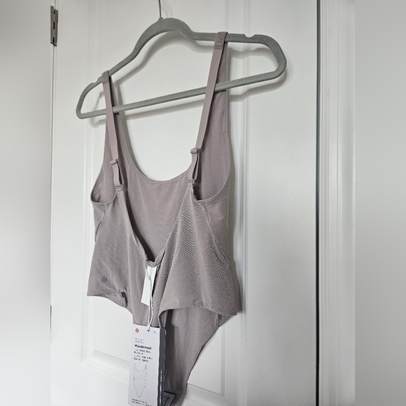 NWT Wundermost Nulu Mesh Scoop-Back Sleeveless Thong Bodysuit Mauve Grey XL - Picture 11 of 16